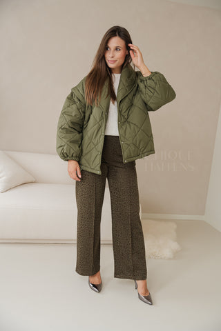 Leo Lurex Trousers Khaki